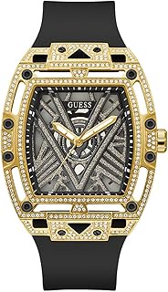 GUESS Men's 44mm Watch - Black Strap Black Dial Black Case