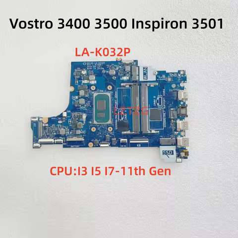 LA-K032P For DELL Inspiron 3501 Vostro 3400 3500 Laptop Motherboard CPU I3 I5 I7-11th Gen 100% Teste