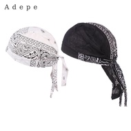 [Adepe] 2 Pcs Men's Cotton Soft Chemo   Durag for Hair Loss Head Scarf Headwear