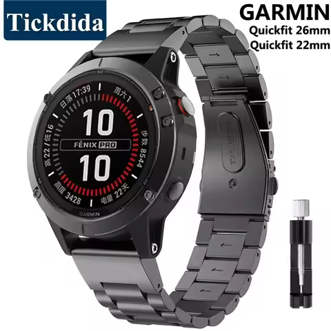Stainless Steel Strap for Garmin Fenix 8 7 Pro 7X 6X 5X 8X Plus Metal Band for Garmin Tactix 8 9 7 E