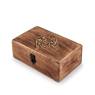 Handmade Wooden Jewellery Trinket Box Keepsake Storage Organizer with Hand Carved Celtic Design