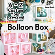 [MY Seller] 30cm Alphabet Balloon Box DIY Letter Box Baby Shower Wedding Birthday Party Decoration S