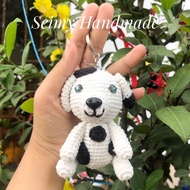 Dalmatian wool keychain