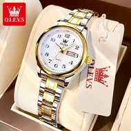 OLEVS Jam Tangan Perempuan Original Waterproof Quartz Stainless Steel Luminous Casual Fashion Watch 
