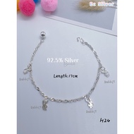 Silver 925 (H24) Gelang Tangan Arnab / Rabbit Bracelet / Gelang Kaki Budak / Kids Anklet