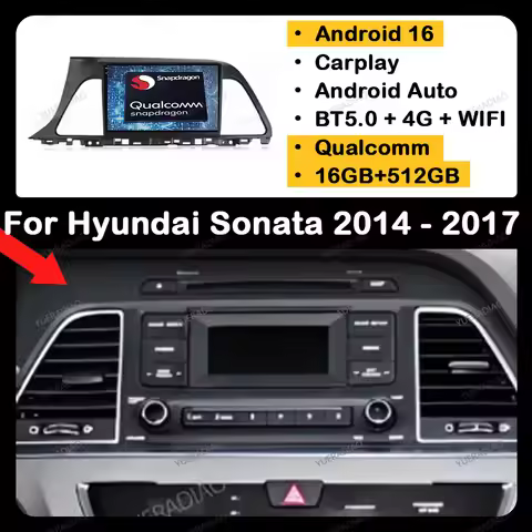Android 16 Car Radio For Hyundai Sonata 7 LF 9 2014 - 2017 GPS Stereo NAVI Gation Viedo Player 2DIN