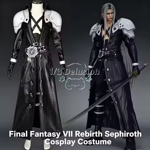 Anime game series: Final Fantasy VII Rebirth FF7 Sephiroth Cosplay Costume Full Set Game Character U