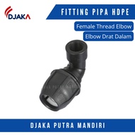 Inner thread elbow 2 inch hdpe female thread elbow/