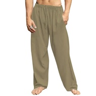2023 New Men's Cotton Linen Loose Pants Male Summer Casual Solid Color Pants trousers Plus Size S-5XL