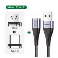 UGREEN (60277 + 60209)Magnetic USB Cable Fast C + Micro Head 1 Meter ** Sold In Total 2 Heads No Sep
