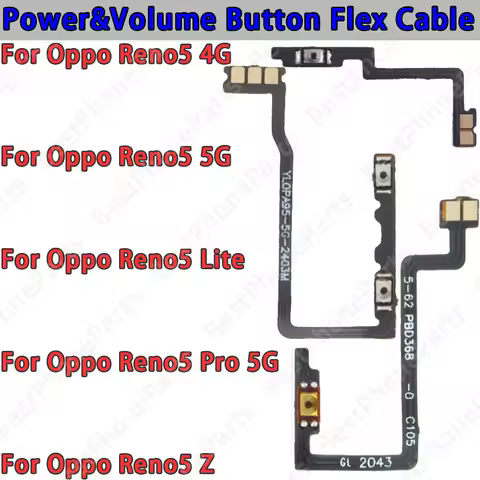 For Oppo Reno5 Lite Pro Reno5Z 4G 5G Side Button Switch Volume Key Off Flex Cable Parts Power&Volume