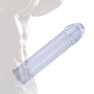 MKOLPOIKJH Silicone Penis Enlargement Condoms Penis Extension Sleeves For Adults Intimate Goods Reusable Condom Cock Rings Sex Toy for Man condom