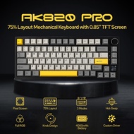 AJAZZ AK820pro Mechanical Keyboard, Gift Switch, Black-Gray-Yellow Three-Color Combination, Tri-Mode