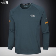 NORTH FACE เสื้อกันหนาว Beijia สำหรับผู้ชายฤดูใบไม้ร่วงและฤดูหนาวบวกขนาดขนแกะหนารอบคอแขนยาวเสื้อลำลอ