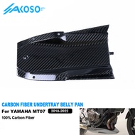 AKOSO 100% Dry Carbon Fiber Motorcycle Under Tray Belly Pan For Yamaha MT07 MT-07 FZ07 FZ-07 2018-20