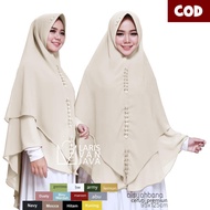 Kerudung Instan Wanita Dewasa Khimar Aisyahbana Swarosky Syari 2 Layer Ceruty Babydoll Mewah