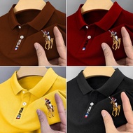 【M-5XL】 Embroidery Cotton Polo Shirt For Man Plain Polo Shirt For Men Casual Polo T Shirt Men 4 Colo