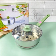 20 cm Milk Pot + Steamer/ 1 Tier Stainless Steel Steamer Sinda/ Milk Pot Steamer 20 cm/ Soup Pot Ste