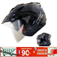 Helm NHK Predator Cripton dobel visor hitam metalic ORIGINAL NHK FREDATOR