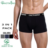 Cacti Keno Boxer Briefs for Men Organic Bamboo Fiber Boxer Brief Plus Size Breathable Underwear 3Pcs