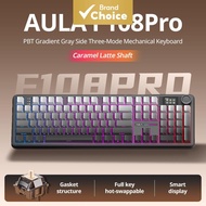 AULA F108pro Mechanical Keyboard: Wired/Bluetooth/Wireless Triple-Mode Connectivity, RGB Lighting, 1