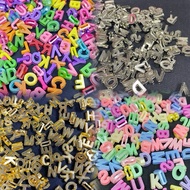 250grams Flat Letter Beads Flat Hole Letter Beads Mix Letter Beads for DIY Leatherette Keychain