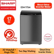 Sharp Fully Auto Inverter Washing Machine Top Load Washer ( 10-17 KG ) ESW10SM / ESW12SM / ESW14SM /