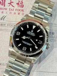 🌈🌈新返貨啦🌈🌈📖當年買單📖🖤🖤原裝SM黑面🖤🖤369款式💚大熱款式😍 Rolex Explorer 1 114270 連原裝勞力士78690鋼帶👔36mm 淨錶 狀態一流👍🏻👍🏻KCB1018（旺角