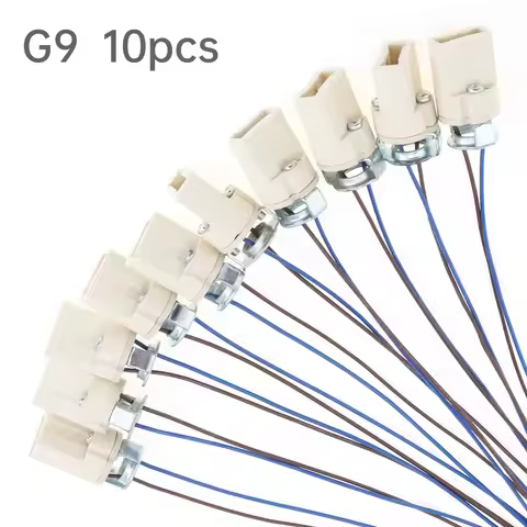 10pcs G9 Light Bulb Socket Ceramic Lamp Base Holder Connector Led Halogen Light Lamp Bulb Holder Bas