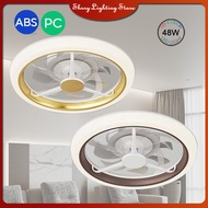 【Shrry Lighting】φ48cm DC Motor Ceiling Fan With Light Gold/Coffee/White Ceiling Fan Exhaust Fan