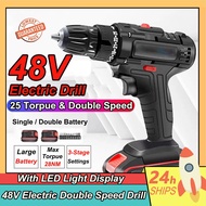 48V Electric Hammer Drill Cordless Drill Woodworking Tool With Rechargeable Battery