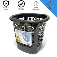 Small Solid Black Trash Can with Holes, Plastic Holes, Durable, Strong, Thick, Premium Onyx Onix Cap