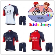 New Ineos Team Baby Breathable Kids Cycling Jersey Set Cushion Shorts Black Children Bike Clothing B