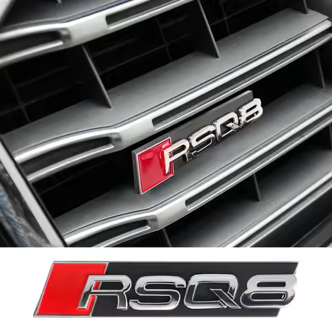 RSQ3 RSQ5 RSQ6 RSQ7 RSQ8 Emblem Car Front Grille Badge Tuning Accessories Center Cover For Audi Slin