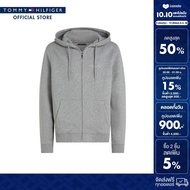 Tommy Hilfiger เสื้อสเวตเตอร์ ผู้ชาย รุ่น MW0MW37687 P91 - สีเทา ทรง Regular Fit