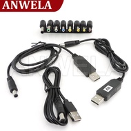 ANWELA Shop USB boost power Cable DC 5V to 9V 8.4V 12V 12.6V 8pin male 3.5mm 4.0x1.7mm jack Step UP Module Converter connector Adapter plug