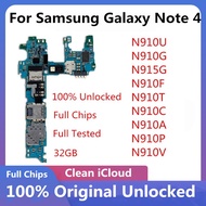 Original Unlock For Samsung Galaxy Note 4 Motherboard for Note 4 N910F N910C N910U N910G N910T N910A