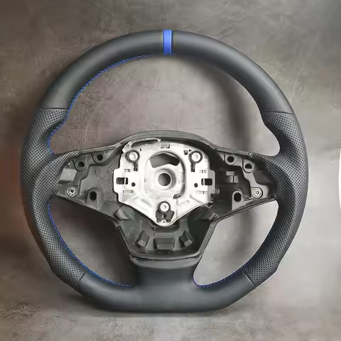 For 07-14 BMW X5 E70 E70L NEW LEATHER FLAT BOTTOM Steering Wheel