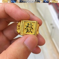916 Gold Men's Lucky Fortune Ring Gold Domineering Jewelry Open Ring in stock