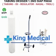 Tabung Oksigen 1.5M3/1.5 Kubik Komplit Siap Pakai (Khusus Gojek/Grab )