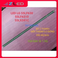 LG TV LED BAR 55LF630 55LF631 55LF6310 55LX341C, 6916L-2255A, 100% NEW, SET OF 2 BAR EACH BAR 63 BUL