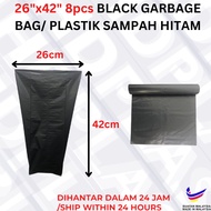 26"x42" 8 pcs Black Garbage Bag  Beg Sampah Hitam