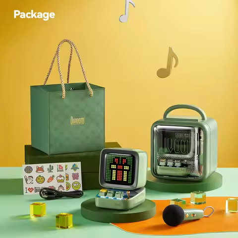 Divoom Ditoo-Mic Bluetooth Speaker with Karaoke Microphone, Pixel Art Display, Desktop Decor, Differ