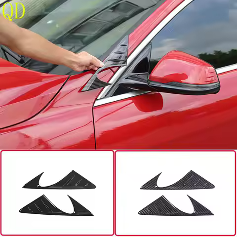 ABS Carbon Fiber For BMW 1 2 Series F40 F44 2020-2024 Car Mirror Side Triangle Spoiler Trim Cover St