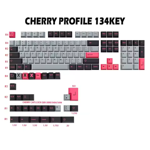QWE-134 Keys/Set 8008 Keycap Cherry Profile Pbt Keycaps For MX Switches Dz60 Gk61 64 Sk61 75 80 980 