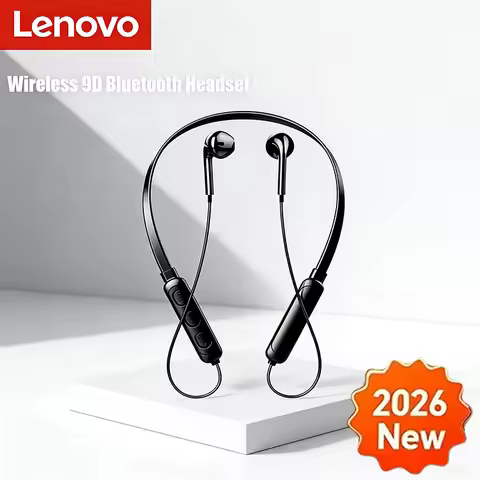 Lenovo Wireless 9D Bluetooth Headset Neck Hanging Stereo Noise Reduction Universal 5.0 Sports Headse
