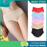 [LATEST] Ice Silk Panties Seamless Women Underwear Middle Waist Seluar Dalam Wanita Women Briefs Und