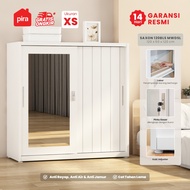 PIRA - SAXON 120BLS MR MWDSL Lemari Pakaian Besi Pintu Sliding dengan Cermin / Lemari Pakaian Anak