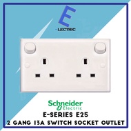 Schneider S-Classic E25 2 Gang 13A Switched Socket