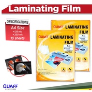 Short / A4 / Long QUAFF Laminating Film 125micron & 250micron Hot Laminating Film (10 sheets)